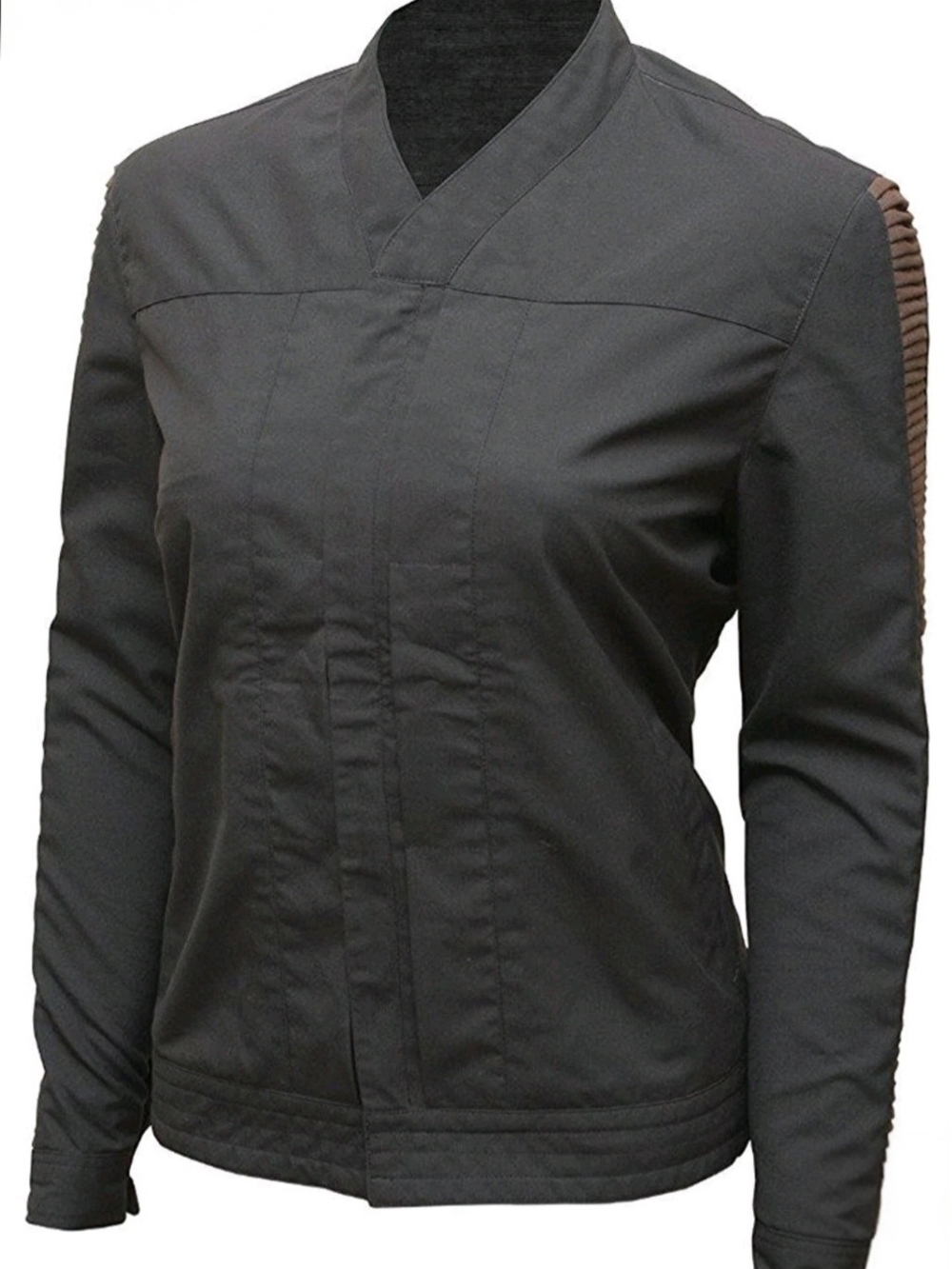 Star Wars Womens Brown Quilted Utility Jacket with Black Sleeves - Picture 5 of 7